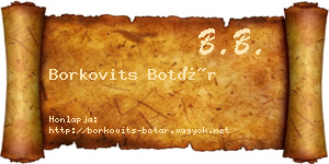 Borkovits Botár névjegykártya